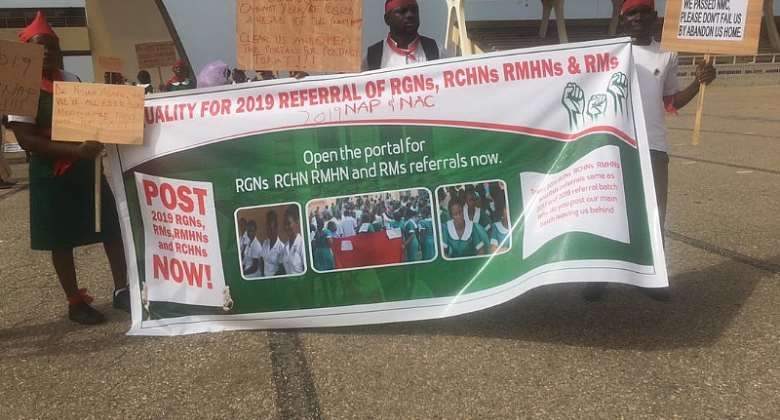Unemployed nurses hit streets to demand posting after completing school in 2019