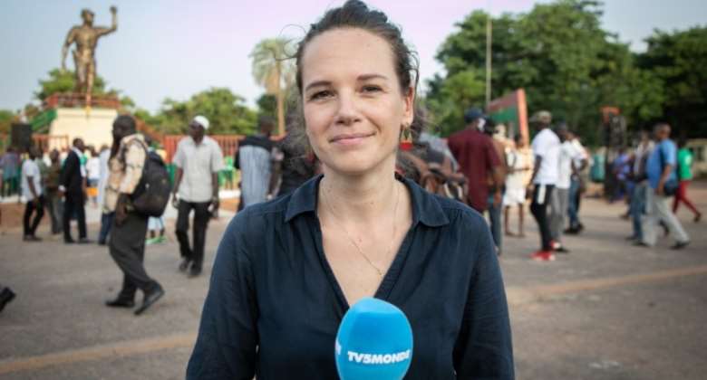 Fanny Naoro-Kabr, a journalist for TV5 Monde, was expelled from a May 14, 2022, public meeting addressed by prominent French Beninese activist Kmi Sba. Credit withheld