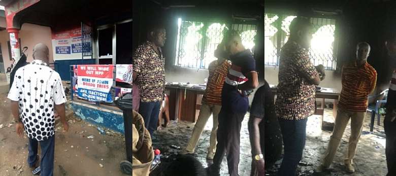 Western North NPP Executives condemn burning of  Aowin constituency office