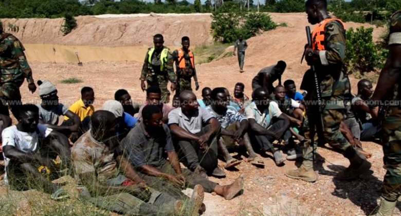 WR: 26 sand winners arrested at galamsey site, mining equipment destroyed