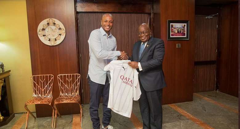 2023 AFCON: Black Stars captain Andre Ayew visits Prez Akufo Addo ahead of Madagascar and CAR games