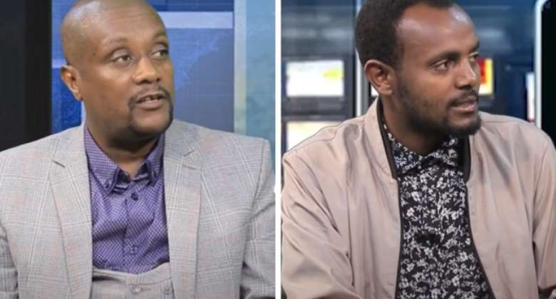 Ethiopian journalists Dessu Dulla left and Bikila Amenu right are potentially facing the death penalty for their work. Screenshot: Oromia News NetworkYouTube