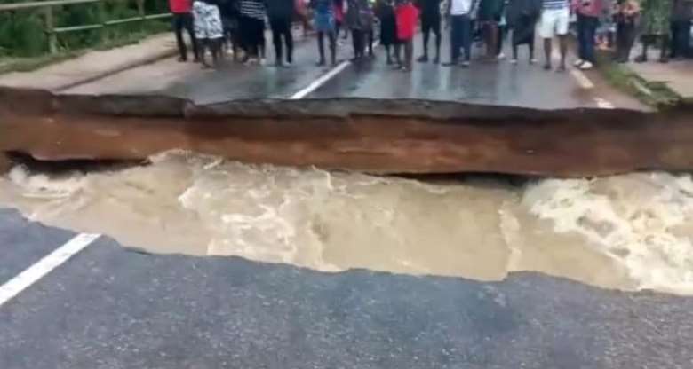 Scene from the Twifo-Jukwa bridge washout