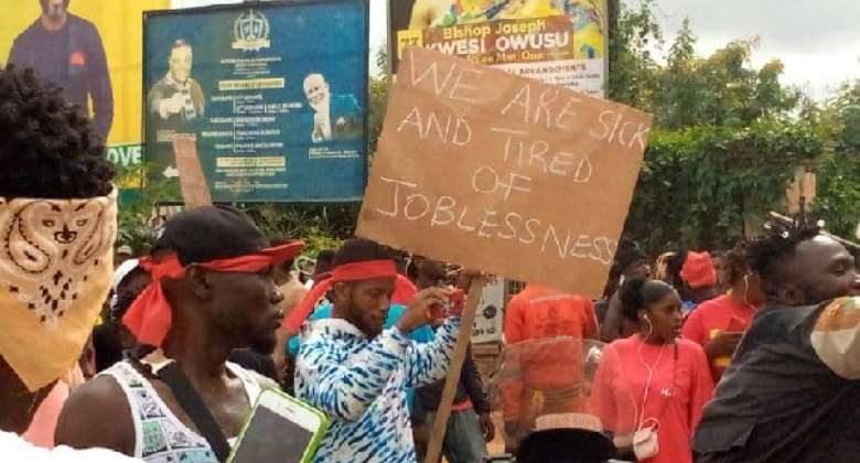 Obuasi: We're sick, tired of joblessness — Youth demonstrate over unemployment