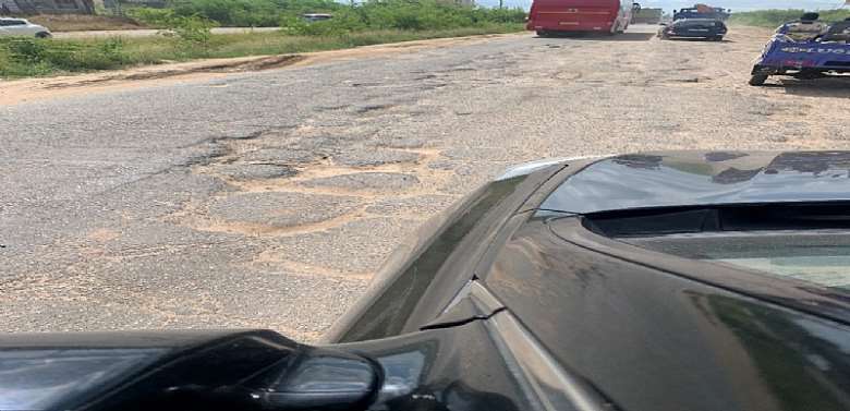 Portion of the road at after Satellite Junction to Nsawam