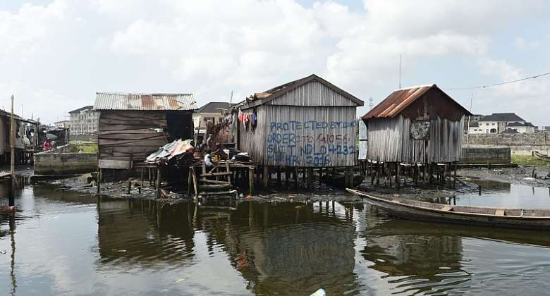 A shack in a waterfront community in Lagos.  - Source: GettyImages