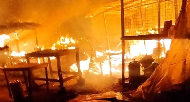 Fire guts Mile 7 market in Accra