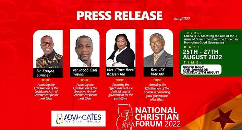 2022 National Christian Forum to focus on way forward for Ghana, starts on August 25