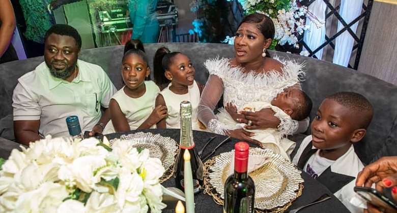 Mercy Johnson Okojie Moved To Tears In Surprise All-white Anniversary/birthday Party