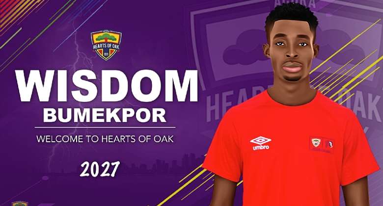 Hearts of Oak reinforce squad with the signing of midfielder Wisdom Bumekpor