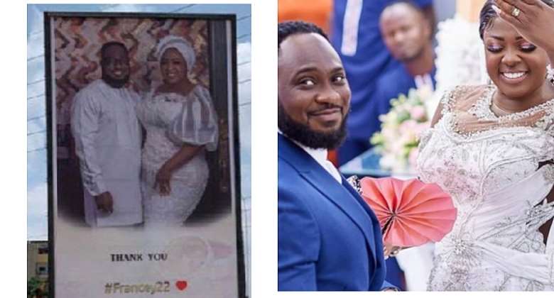 'Wasting money on unnecessary things' — reactions as Tracey Boakye erected billboards to climax her wedding
