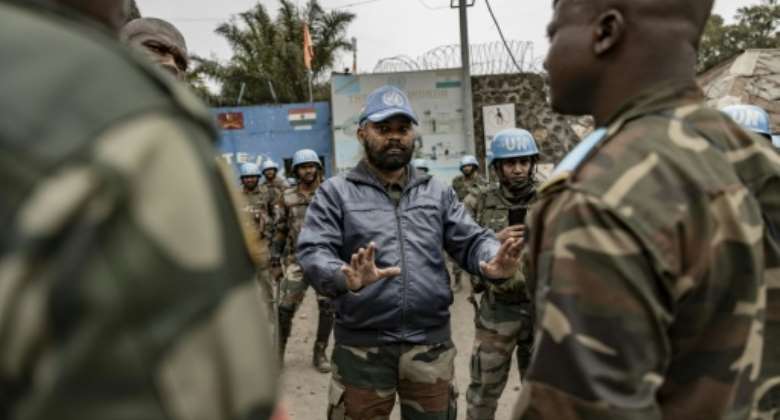 A file picture of the UN's MONUSCO force in North Kivu, DR Congo on July 26.  By Michel Lunanga AFP