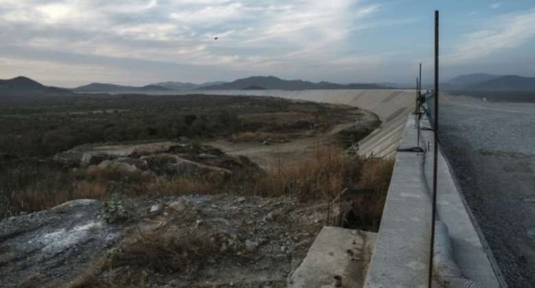 A general view in December 2019 of the Saddle Dam, part of the Grand Ethiopian Renaissance Dam mega-project that has triggered fears in Egypt.  By EDUARDO SOTERAS AFPFile