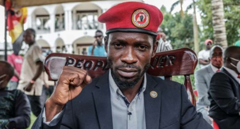 Bobi Wine came second in a tense January election that returned President Yoweri Museveni to power for a sixth term.  By SUMY SADURNI AFPFile