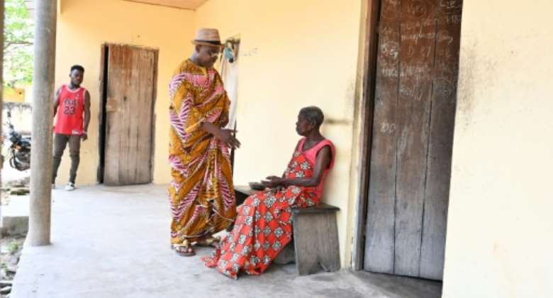 Camille Kouassi Assi, C chief of leprosy village Duquesne-Cremone in Ivory Coast.  By Issouf SANOGO AFP