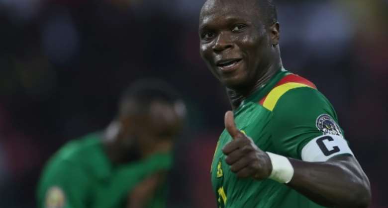 Captain Vincent Aboubakar scored twice from the spot as Cameroon beat Burkina Faso 2-1 in Yaounde.  By Kenzo Tribouillard (AFP)