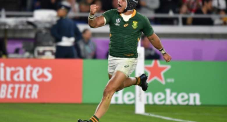 Cheslin Kolbe scored three tries at the 2019 Rugby World Cup.  By Kazuhiro NOGI AFPFile
