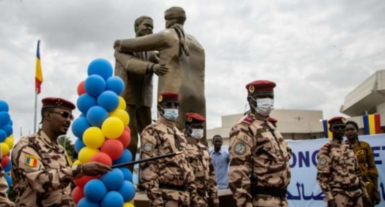 Deby first inaugurated a statue symbolising national unity.  By  AFP