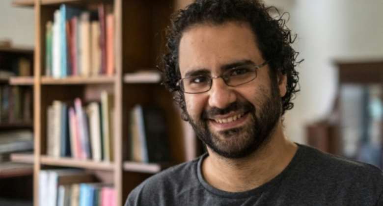 Egyptian activist Alaa Abdel Fattah, now in jail and on a hunger and water strike, pictured on May 17, 2019 at his home in Cairo.  By Khaled DESOUKI AFPFile