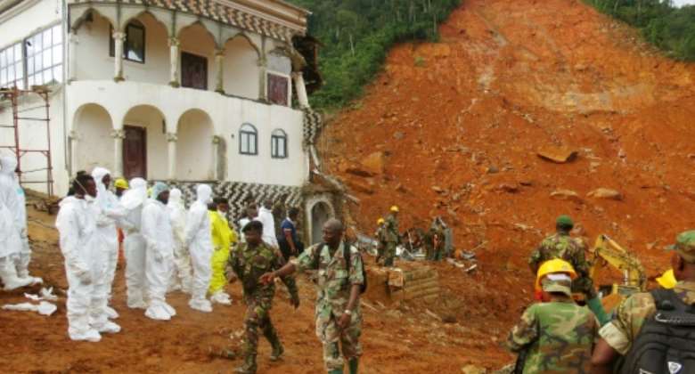 Heavy rains caused the deadly mudslide, detaching huge boulders on the deforested mountainside.  By Saidu BAH AFP