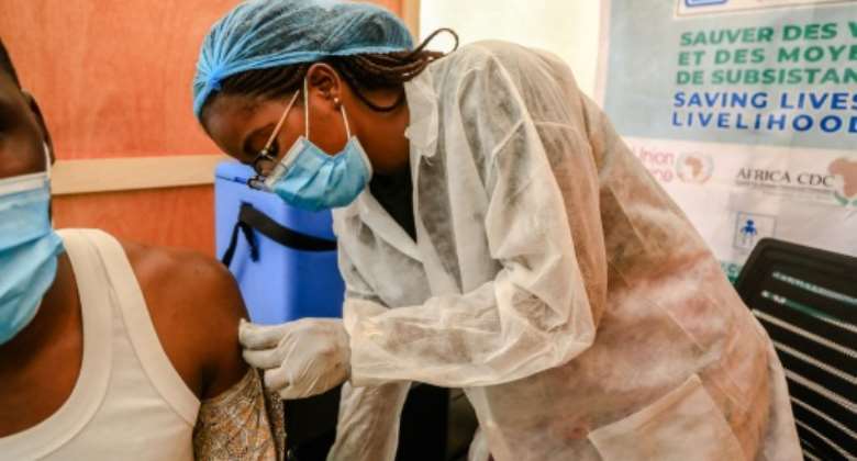 Just 4.1 percent of over-18s in Cameroon are vaccinated.  By Daniel Beloumou Olomo (AFP)