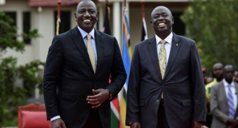 Kenyan President William Ruto left is pictured with his deputy Rigathi Gachagua in September.  By Tony KARUMBA AFPFile