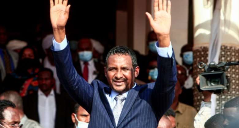 Mohamed Hamdan Daglo, widely known as Hemeti and who is number two in Sudan's ruling council, seen here in a October 2020 photograph, flew to neighbouring Ethiopia Saturday amid border tensions.  By Ebrahim HAMID AFP