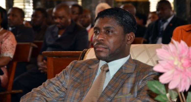 Teodorin Nguema Obiang, the son of Equatorial Guinea's president Teodoro Obiang and one of the country's vice-presidents, is accused of money laundering and misappropriating public funds.  By Jerome Leroy AFPFile