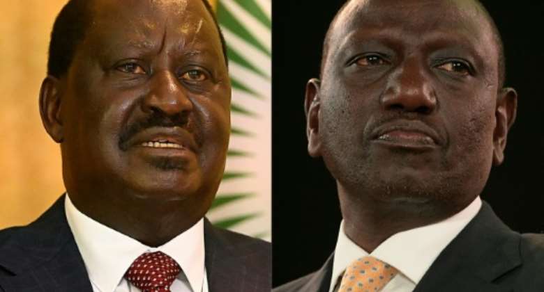 Odinga L and Ruto R are fighting for the chance to lead the East African powerhouse as it grapples with a cost-of-living crisis.  By Simon MAINA AFPFile