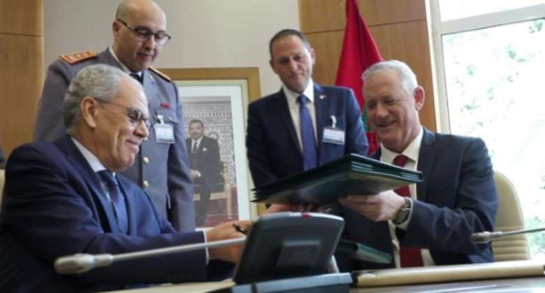On Wednesday, Gantz and Morocco's ministerÂ in charge of defence administration, Abdellatif Loudiyi, signed a memorandum of understanding advancing security and military cooperation..  By - (Israel Defence Ministry Spokesperson/AFP)