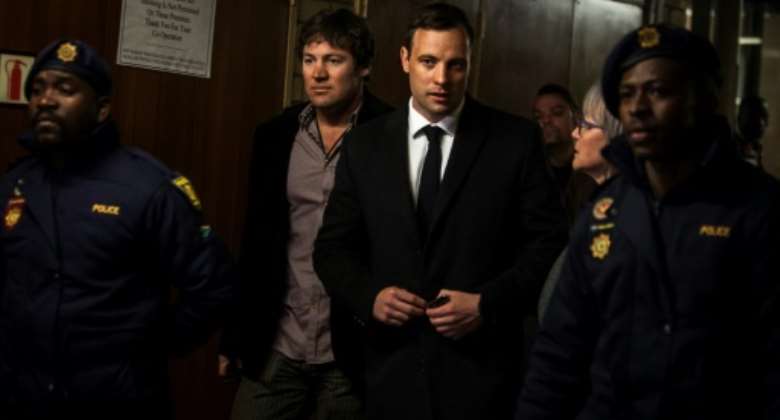 Pistorius C shot dead Reeva Steenkamp in the early hours of Valentine's Day in 2013.  By JOHN WESSELS AFP