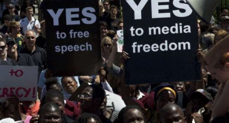 South African protesters said the secrecy bill was a 