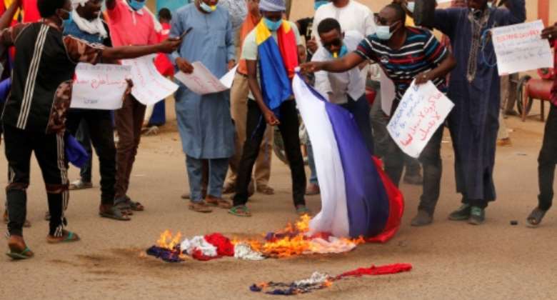 Protests broke out on Saturday over France's perceived support for Chad's  junta.  By Djimet WICHE AFP