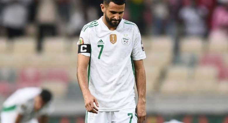 Riyad Mahrez missed a penalty as Algeria crashed out of the Africa Cup of Nations.  By CHARLY TRIBALLEAU AFP