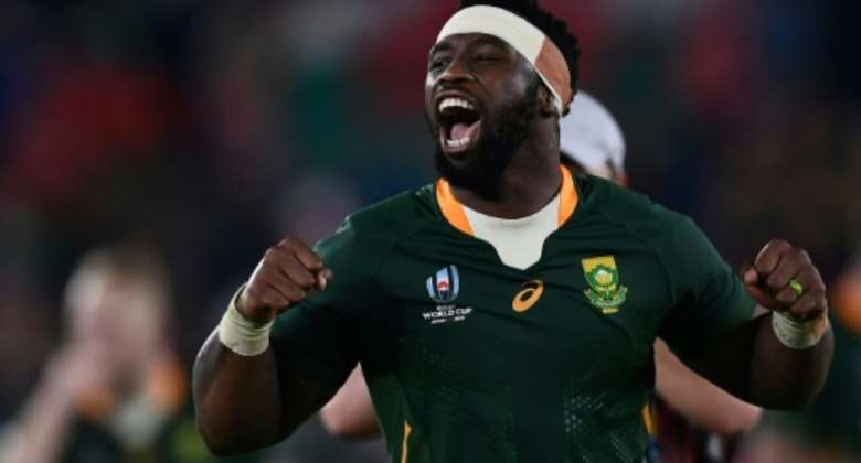 South Africa's captain Siya Kolisi carries the weight of the Rainbow Nation on his shoulders.  By CHARLY TRIBALLEAU AFP