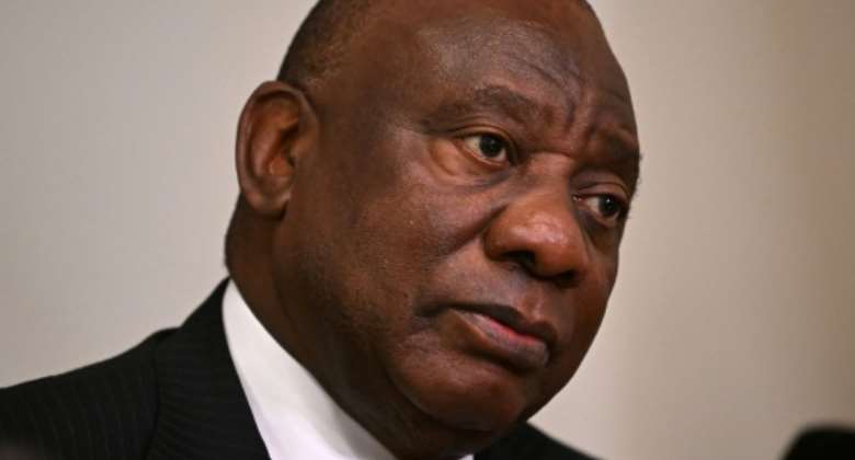South Africa's President Cyril Ramaphosa has denied any wrongdoing.  By JUSTIN TALLIS AFP