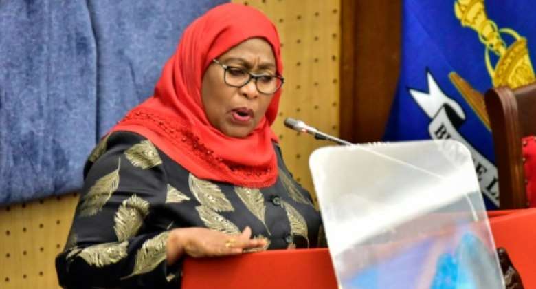 Tanzania's President Samia Suluhu Hassan became the country's first woman head of state in March.  By - AFPFile