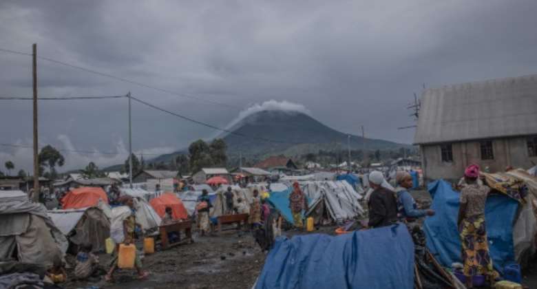 Thousands of people who fled fighting in eastern DR Congo are surviving in makeshift camps north of the city of Goma.  By Guerchom Ndebo AFP