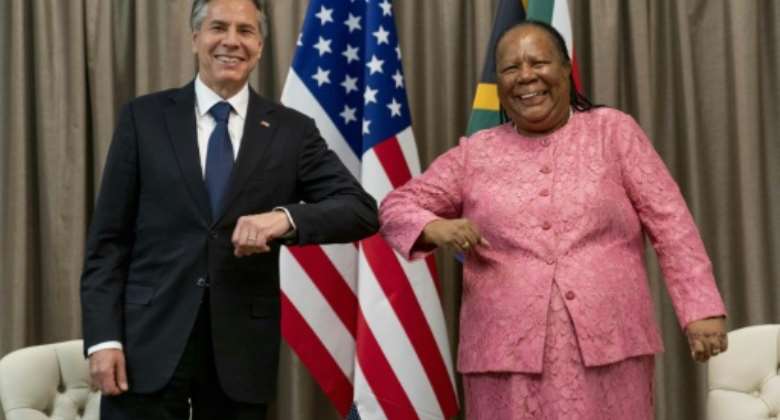 US Secretary of State Antony Blinken held a press briefing alongside his South African counterpart Naledi Pandor.  By Andrew Harnik POOLAFP