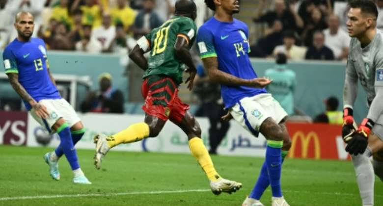 Vincent Aboubakar C scores Cameroon's late winner against Brazil.  By Jewel SAMAD AFP