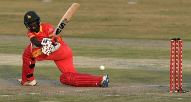 Wesley Madhevere top scored for Zimbabwe with 73 in a Twenty20 international against Bangladesh in  Harare on Friday.  By Aamir QURESHI (AFP)