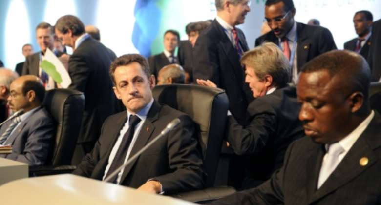 Yankuba Touray is seen here, right, at a European-African summit in Lisbon in December 2007, when he was fisheries and natural resources minister. Also seen: former French president Nicolas Sarkozy, centre, and Ethiopian ex-premier Meles Zenawi, left.  By ERIC FEFERBERG AFPFile