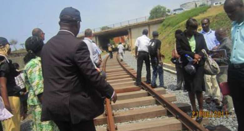 Board Members of Ghana Railway Development Authority inspect work