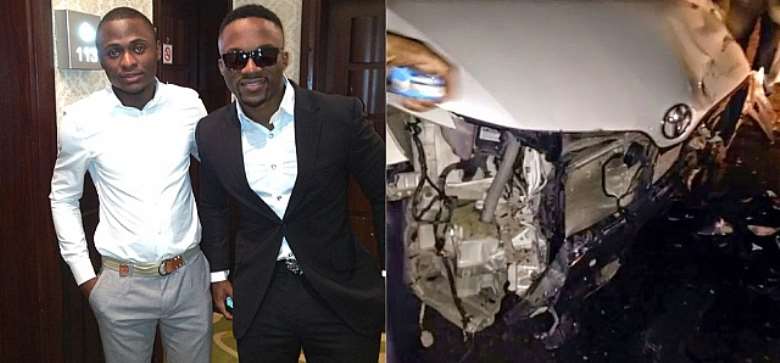 Photos: Iyanya's Manager Ubi Franklin Involved In A Serious Car Accident