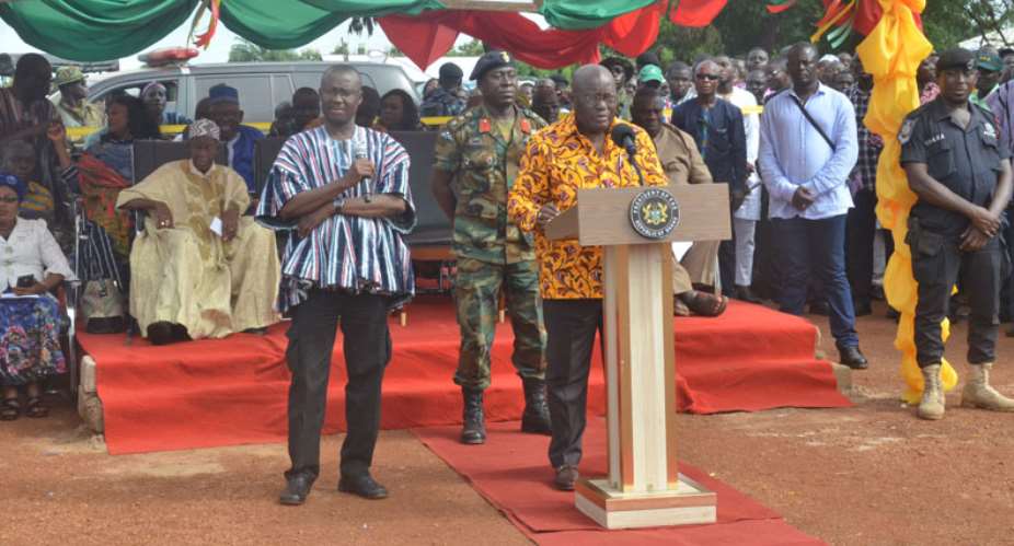 President Nana Addo addressing residents in Salaga