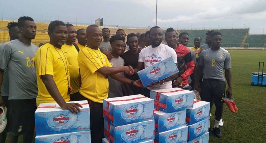 Paradise Pac Donates 50 Cartons Of Mineral Water To Black Stars