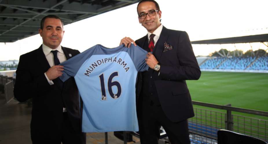 Omar Berrada, Manchester City's COO and Raman Singh, President of Mundipharma Asia Pacific, Latin America,the Middle East and Africa