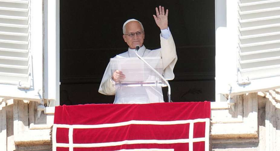 Pope Leo XIV delivers the Angelus prayer in St. Peters Square at the Vatican, on October 11, 2026. -  Gregorio Borgia, AP