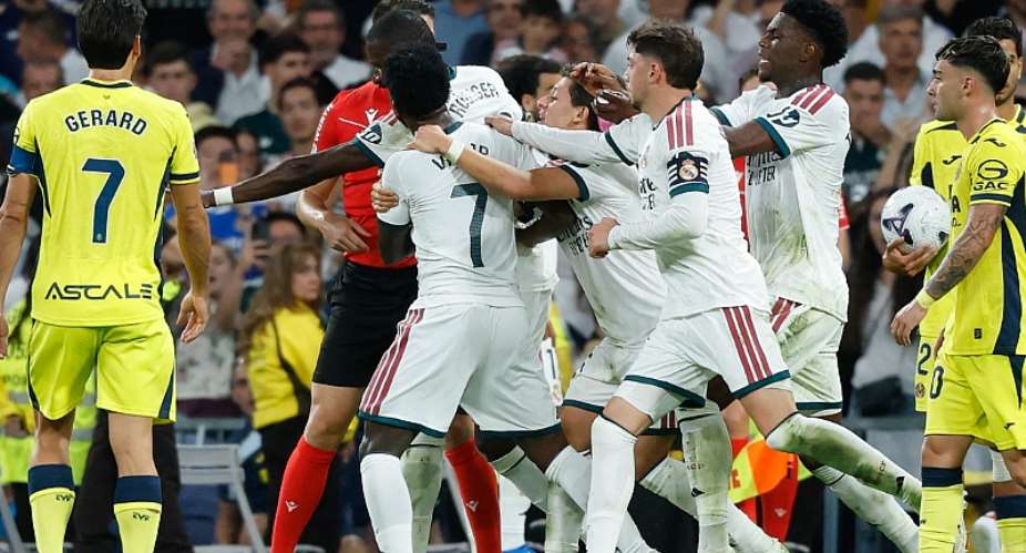 Getty ImagesImage caption: Vincius Jr was shown a straight red card for violent conduct
