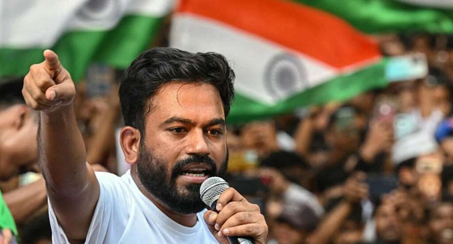 This file photo shows Cockroach Janta Party (CJP) founder Abhijeet Dipke addressing supporters during a protest over alleged voter-roll irregularities in Mumbai on October 2, 2026. -  Indranil Mukherjee, AFP